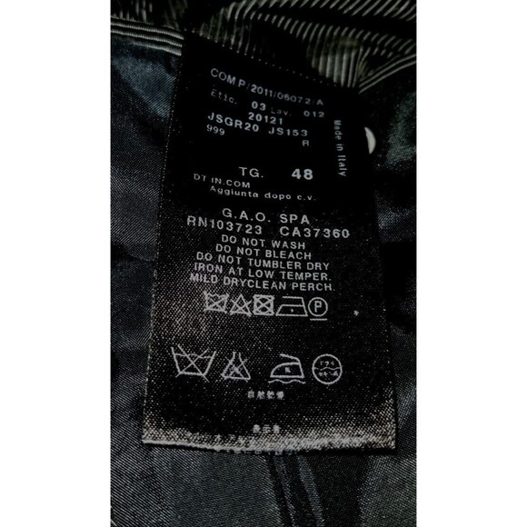 38R Black Label Giorgio Armani Black Tonal Silk wool Sport Coat Jacket Blazer - Picture 4 of 6